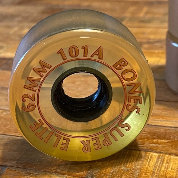BONES l Super Elite Skate Wheels l Clear Whisky l Size 101a 62mm - Picture 3 of 3